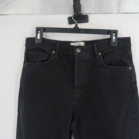 Free People We The Free Black Distressed Jeans Button Fly Size 28 - Picture 9 of 15